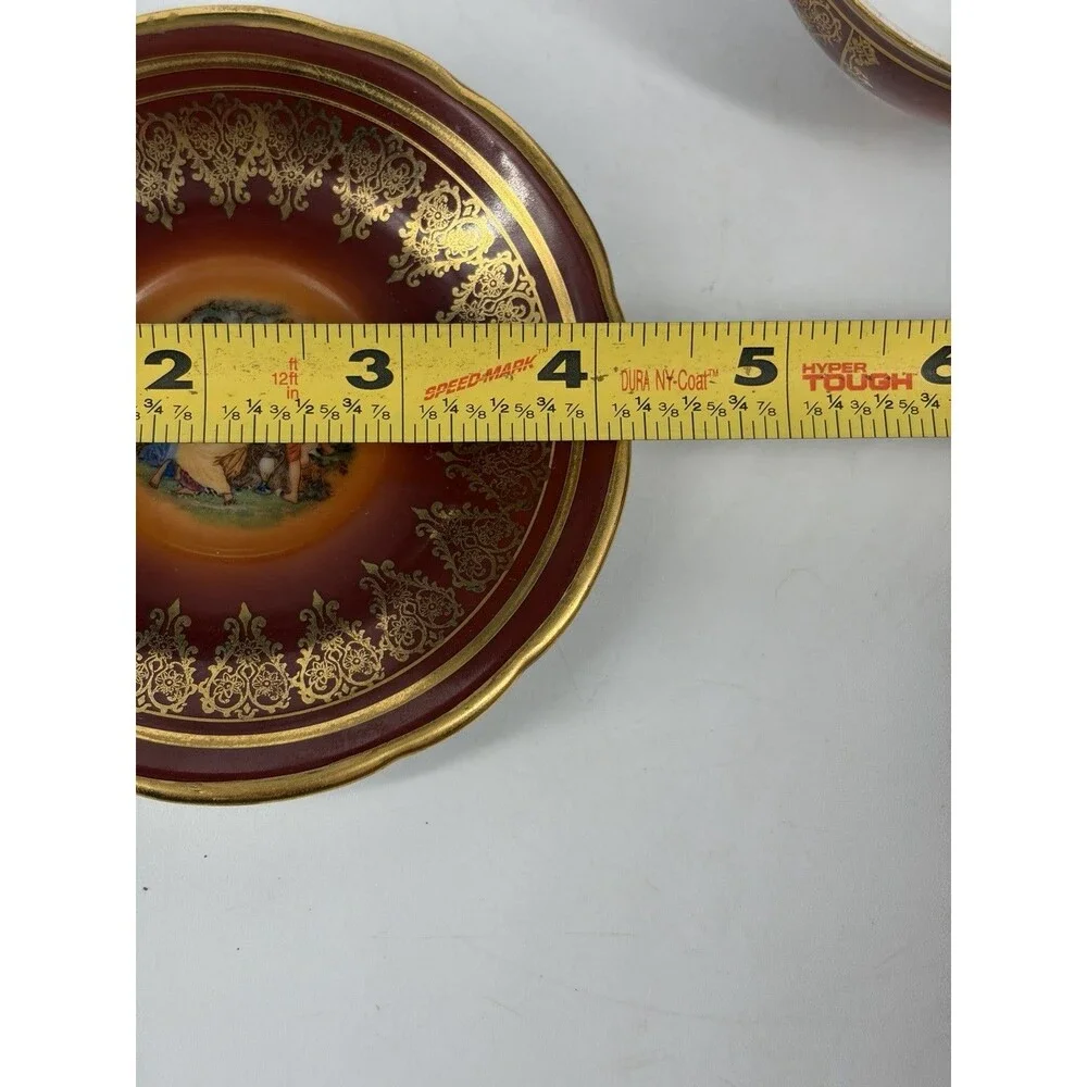 Antique MZ Moritz Zdekauer Tea Cup & Saucer Hand Painted 